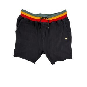 Lifted Research Group LRG Men's Black RASTA Band Shorts Medium